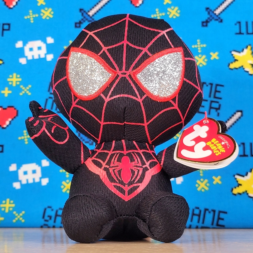 Original Beanie Babies Miles Morales SpiderMan 5" UltraSoft Stuffed Marvel Plush